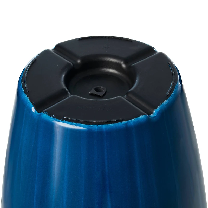 Glitzhome® 23.5" Gradient Cobalt Blue Faux Ceramic Tall Plastic Planters, 2ct.