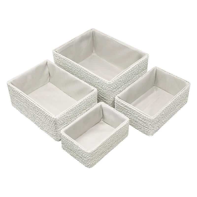 Sorbus 4-Piece Woven Rope Basket Set