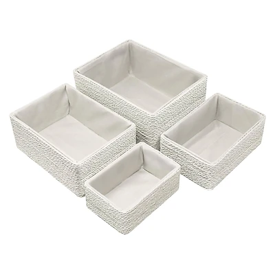 Sorbus 4-Piece Woven Rope Basket Set