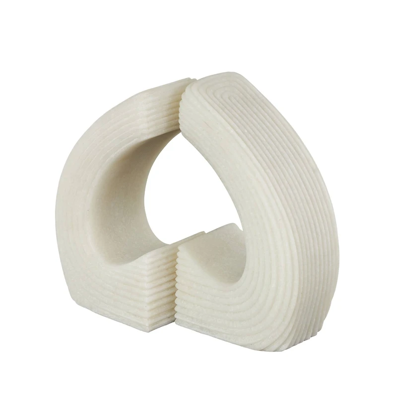 7" White Shimmer Polystone Heart Inspired Decorative Bookends, 2ct.