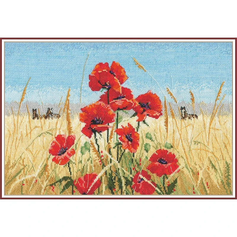 Oven Summer, Field, Poppies Cross Stitch Kit