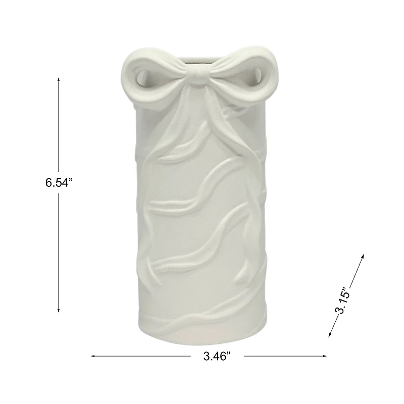 6.5" Ceramic Bow Cylinder Vase by Make Market®