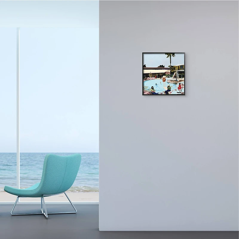 Stupell Industries Pool Party Black Framed Wall Art