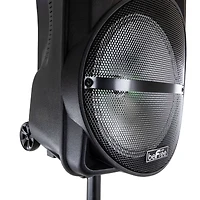 beFree Sound 12" Bluetooth Rechargeable Portable PA Party Speaker With Reactive LED Lights & Stand