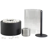 10.5" Bio Ethanol Round Portable Tabletop Fireplace with Black Base