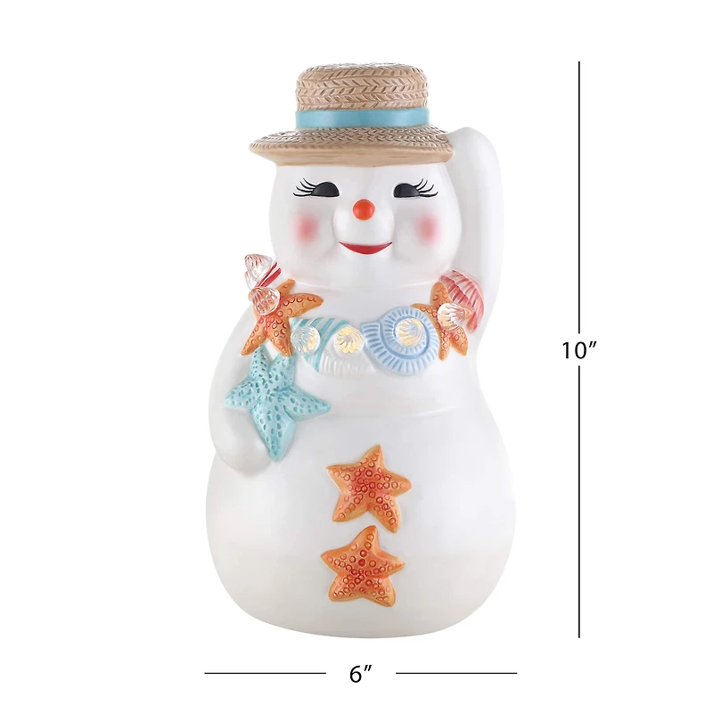 10" Ceramic Beach Snowman