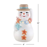 10" Ceramic Beach Snowman
