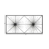 Black Starburst Twins Metal Wall Art