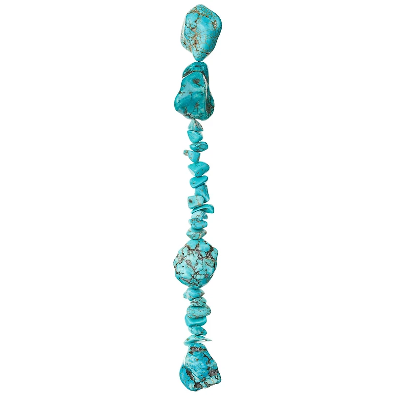 12 Pack:  Turquoise Dyed Howlite Nugget Beads, 30mm by Bead Landing™