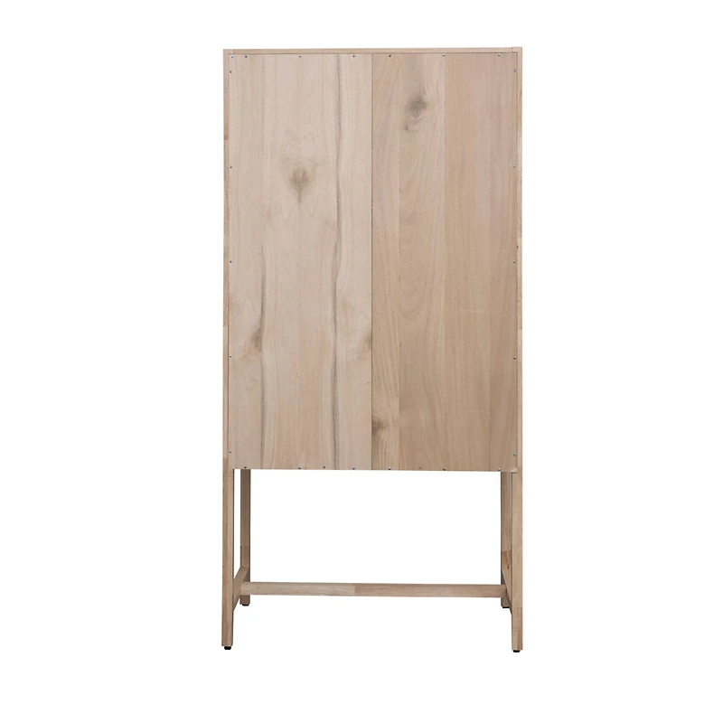 Hello Honey® 6ft. Natural Woven Cane & Wood Cabinet