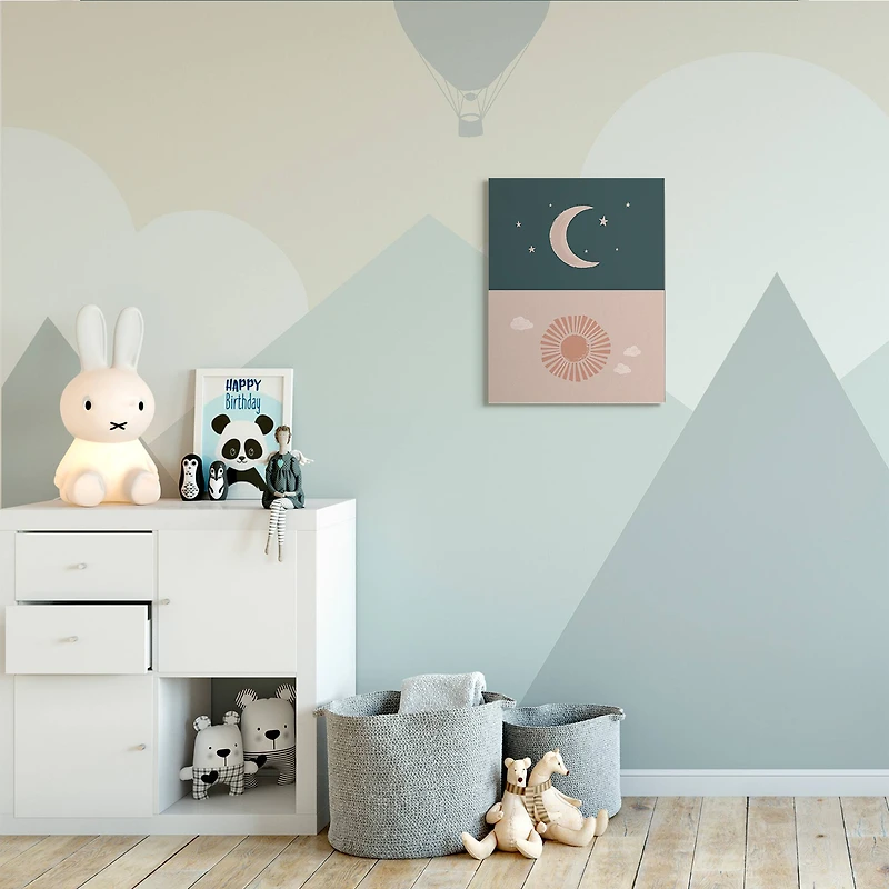 Stupell Industries Night Sky over Sunny Day Muted Tones Canvas Wall Art