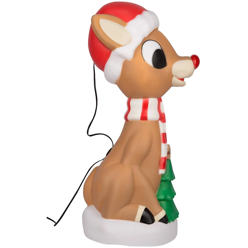 24" Rudolph Lighted Blow Mold with Christmas Tree Decor