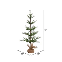 3ft. Unlit Split Venetian Pine Artificial Christmas Tree in Burlap Base