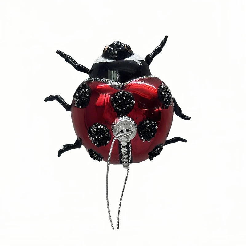 3.75" Red & Black Ladybug Glass Ornament by Ashland®