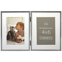 Expressions™ 2 Opening 4" x 6" Silver Collage Frame with Mat by Studio Décor®