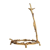 Hello Honey® 8.25" Gold Antique Pewter Jewelry Holder with Bird Detail