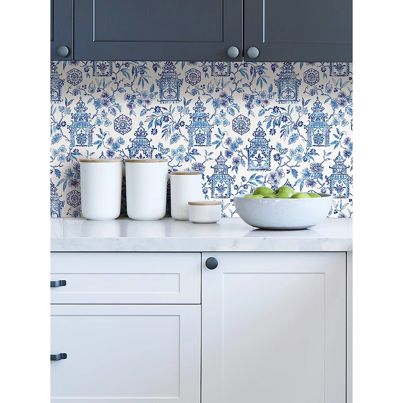 NuWallpaper Blue Danson Peel & Stick Wallpaper