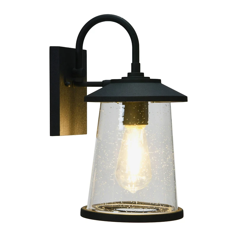 Hello Honey® Robert Stevenson Lighting Hudson 14.5" Distressed Zinc Metal & Seedy Glass Outdoor Light