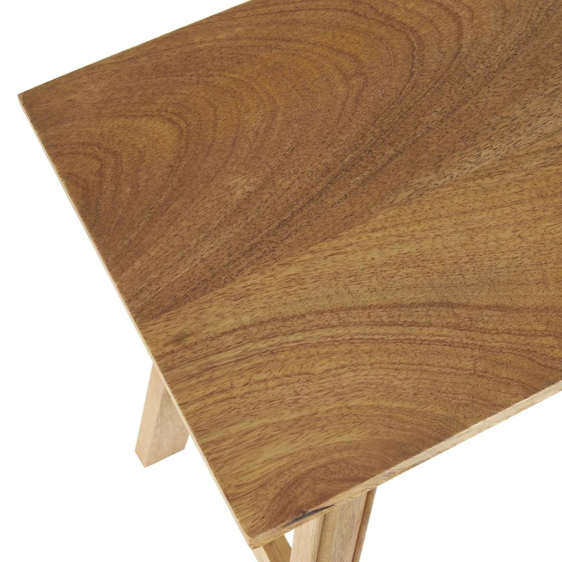 42" Brown Mango Wood Handmade Traditional Home Bench