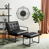 Glitzhome® Modern Thick Leatherette Accent Stool