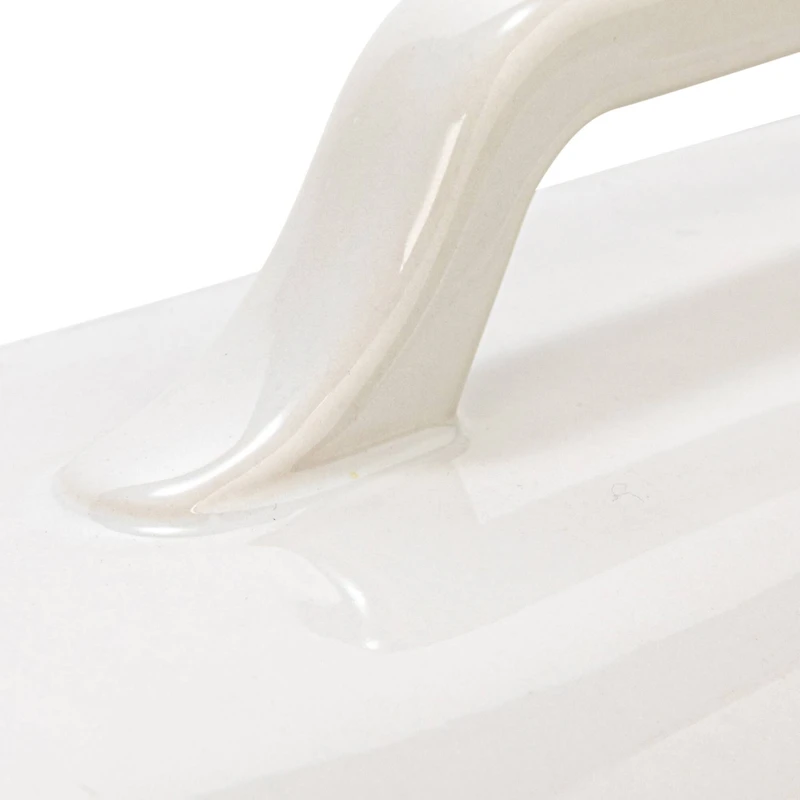 Hello Honey® 15.5" Matte White Oval 2qt. Debossed Stoneware Baking Dish with Lid