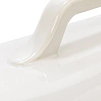 Hello Honey® 15.5" Matte White Oval 2qt. Debossed Stoneware Baking Dish with Lid