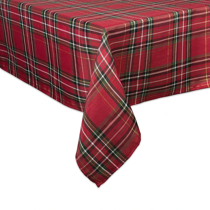 DII® 120" Holiday Metallic Plaid Tablecloth