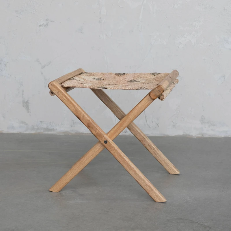 Hello Honey® 20" Natural Brown Modern Collapsible Wood Folding Stool