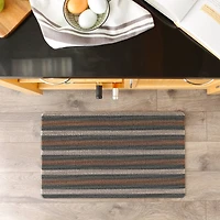 Brown Bangal Stripe Tufted Loop Textilene Mat