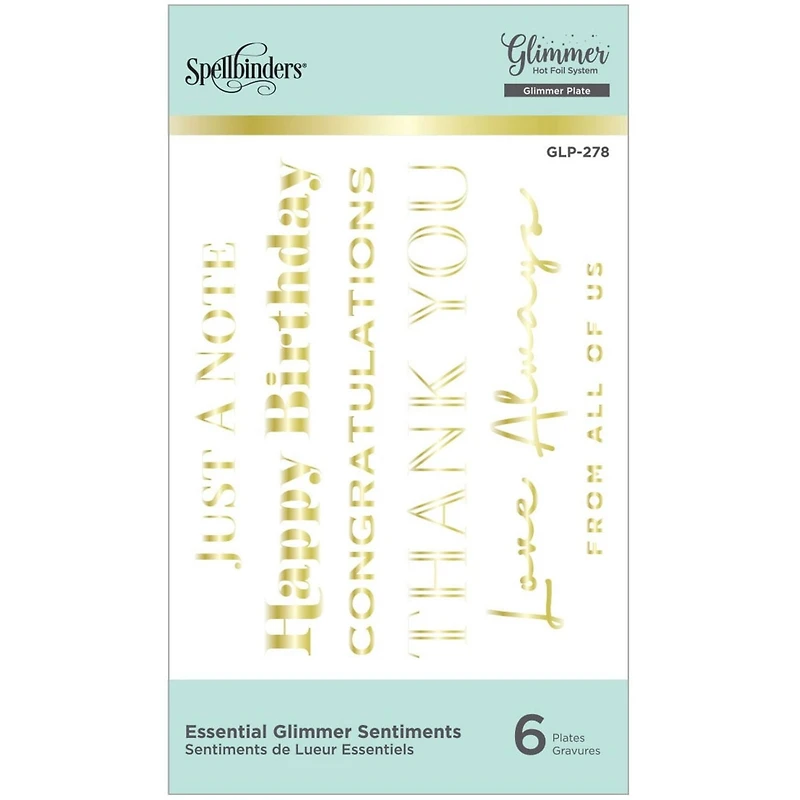Spellbinders® Essential Sentiments Glimmer Hot Foil Plate