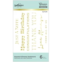 Spellbinders® Essential Sentiments Glimmer Hot Foil Plate