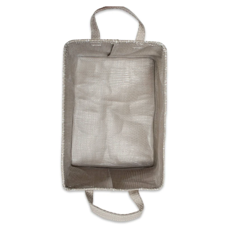 DII® Medium Stone & Cream Tribal Chevron PE-Coated Woven Paper Laundry Bin, 2ct.