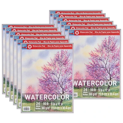 12 Pack: Watercolor Pad by Artist's Loft™, 9" x 12"