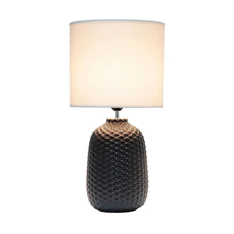 Simple Designs 20" Ceramic Purled Texture Table Lamp