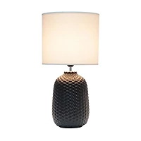 Simple Designs 20" Ceramic Purled Texture Table Lamp