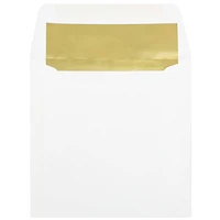 JAM Paper 6" Square Gold Foil Lined Invitation Envelopes
