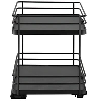Organize It All Matte Black 2-Tier Slide Out Shelf Organizer