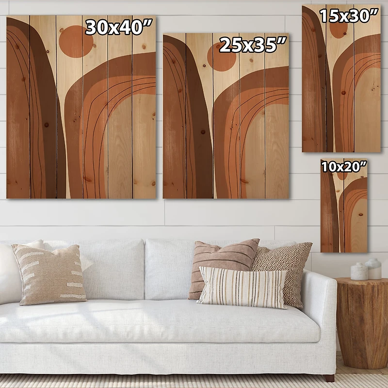 Designart - Abstract Terracotta Sunset Mountain Landscape