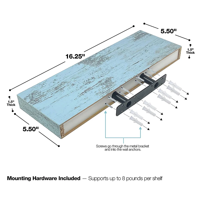 Sorbus Floating Faux Wood Shelf
