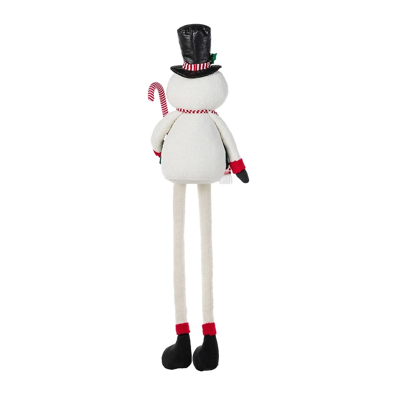 Glitzhome® 60"H Christmas Oversized Fabric Snowman With Dangle Legs