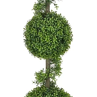 5ft. Topiary Triple Ball Boxwood Artificial Tree in Decorative Urn