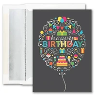 JAM Paper 5" x 7" Birthday Elements Blank Cards & Envelopes Set, 25ct.