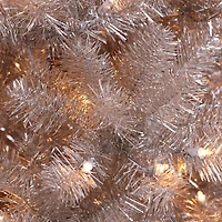 6.5ft. Pre-Lit Tinsel Artificial Christmas Tree, Clear Lights