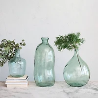 Hello Honey® 16.5" Clear Embossed Reclaimed Glass Olive Oil Bottle