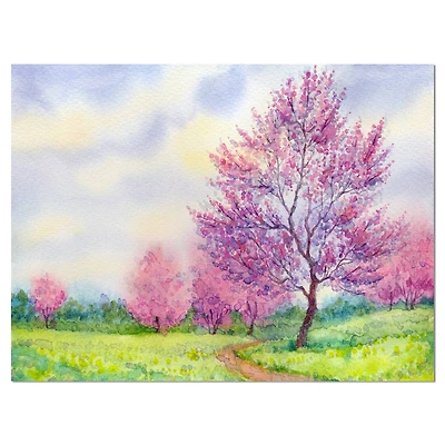Designart - Purple Spring Landscape