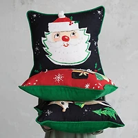 Hello Honey® Let It Snow Square Cotton Printed Pillow with Snowman