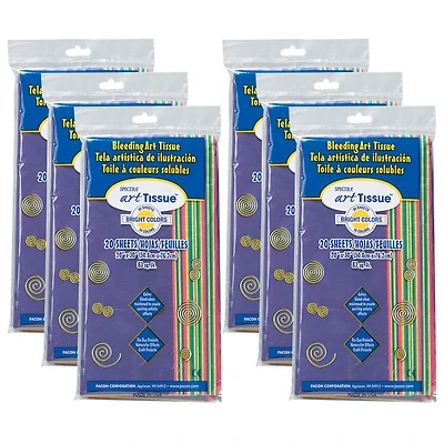 Spectra® Bright Colors Deluxe Bleeding Art Tissue™, 6 Packs of 20
