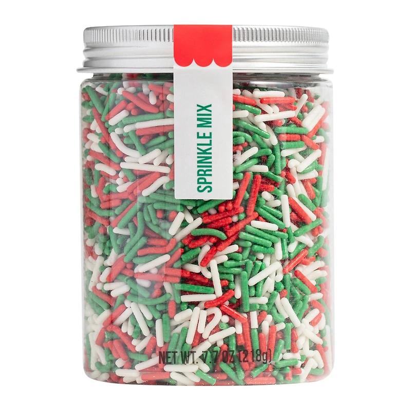 PME Cake Sweet Street® Red, White & Green Jimmies Sprinkle Mix