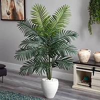 5.5ft. Paradise Artificial Palm Tree in White Planter
