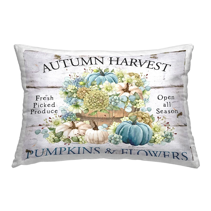Stupell Industries Pumpkins & Flowers Harvest Decorative Printed Throw Pillow